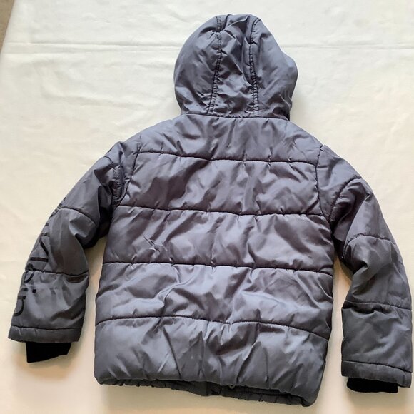 Calvin Klein Boys Puffer Jacket w/ hood Sz 5 Gray - Picture 2 of 10